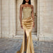Romana Corset Gown Gold Front