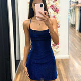 Mischa Glitter Mini Dress - Navy