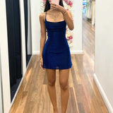 Mischa Glitter Mini Dress - Navy