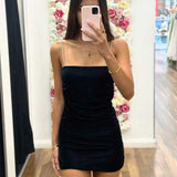 Maya Glitter Mini Dress - Black