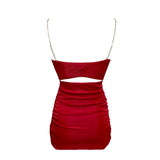 Maya Glitter Mini Dress - Red