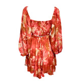 Chiara Chiffon Mini Dress - Orange Print