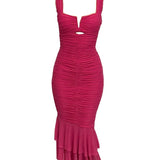 Phoebe Midi Dress - Hot Pink