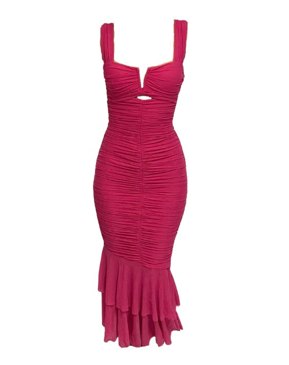 Phoebe Midi Dress - Hot Pink