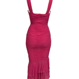 Phoebe Midi Dress - Hot Pink