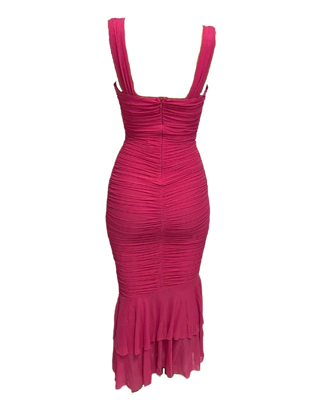 Phoebe Midi Dress - Hot Pink