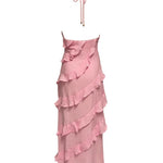 Jolene Ruffle Maxi Dress - Baby Pink