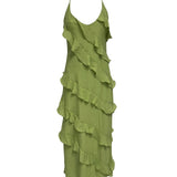 Jolene Ruffle Maxi Dress - Green