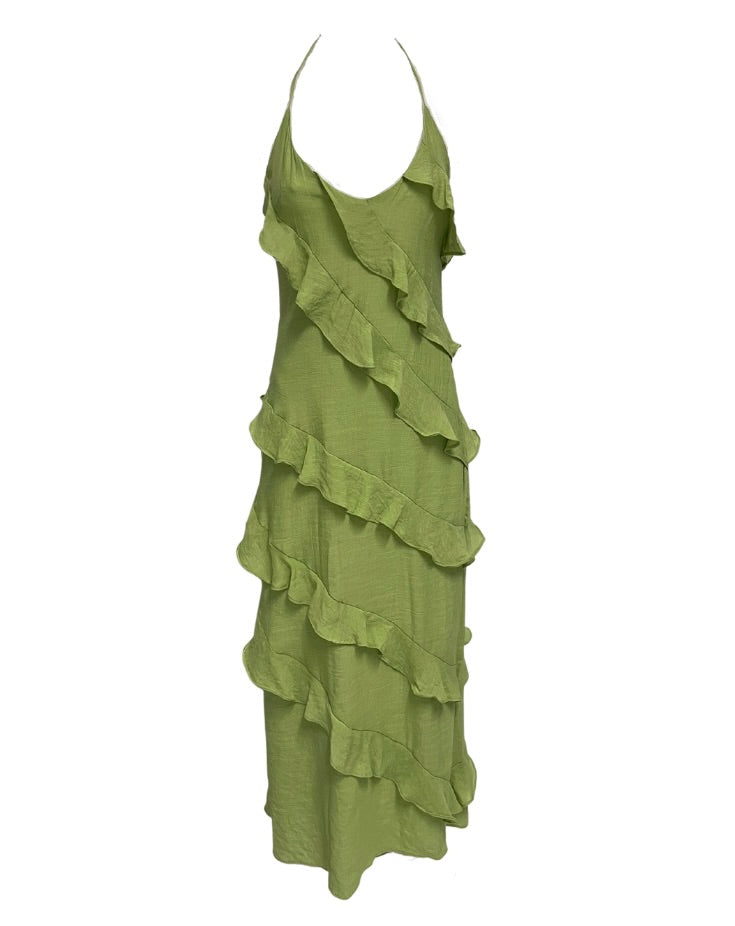 Jolene Ruffle Maxi Dress - Green