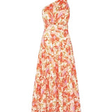 Siena Floral Satin Maxi Dress - Orange