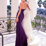 Rae Strapless Satin Gown - Purple