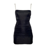 Maya Glitter Mini Dress - Black