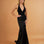 Vivian Satin Gown Black Front