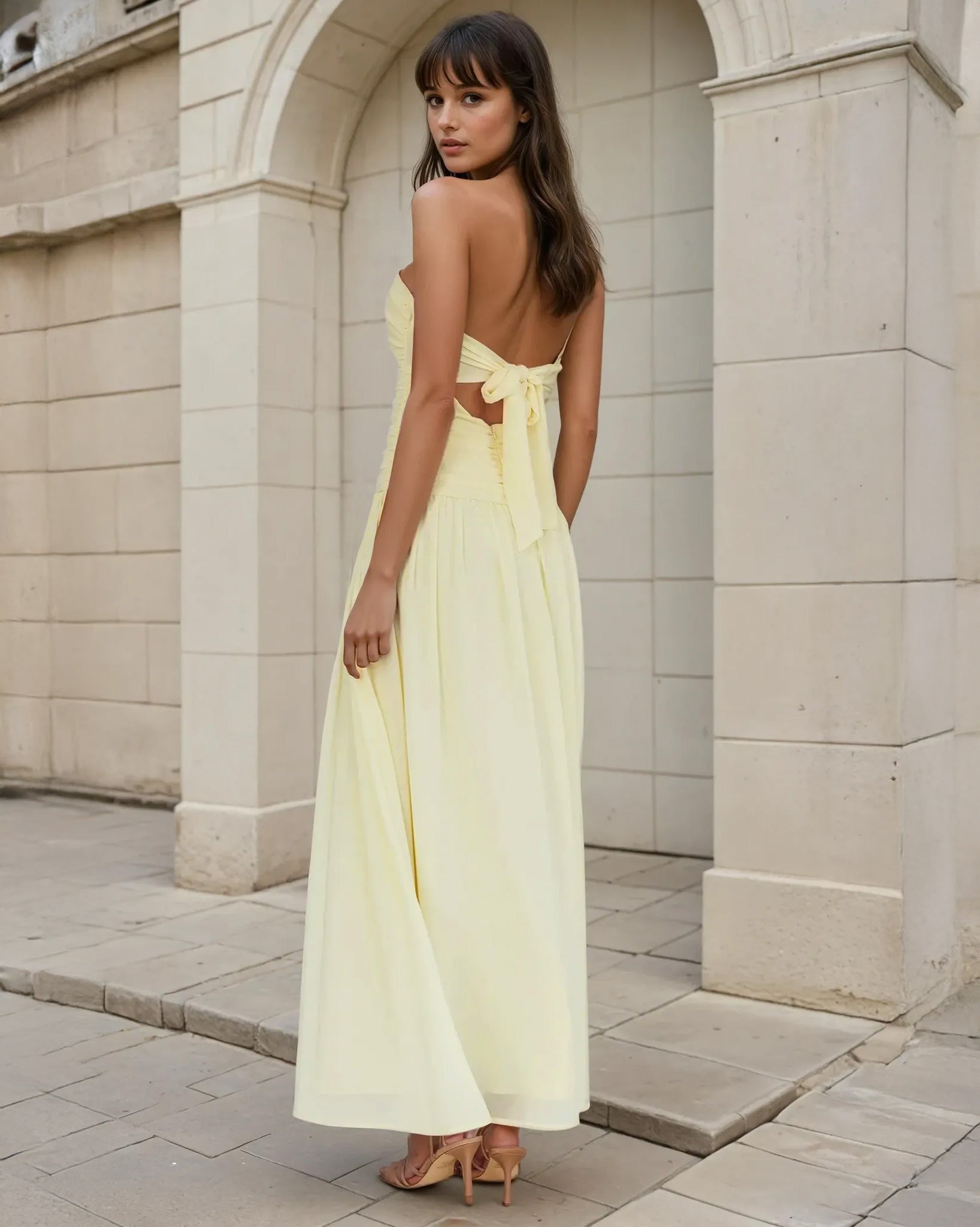 Willow Strapless Maxi Dress Butter back