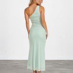 Agatha Mesh Maxi Dress Sage back