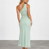 Agatha Mesh Maxi Dress Sage back