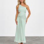 Agatha Mesh Maxi Dress Sage front