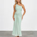 Agatha Mesh Maxi Dress Sage front