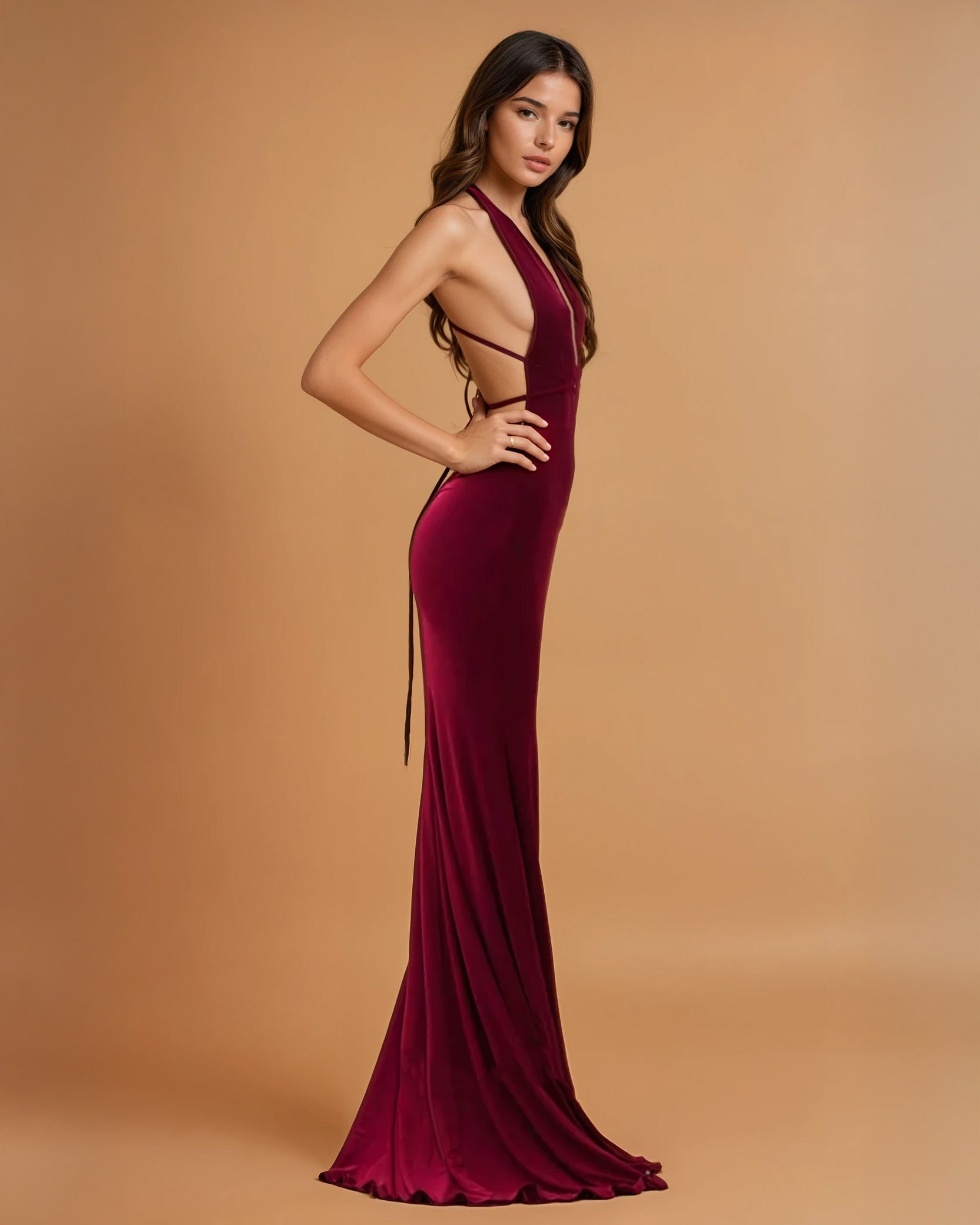Alexis Gown Wine Side