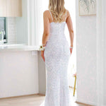 Alyssa Sequin Gown - White