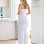 Alyssa Sequin Gown - White