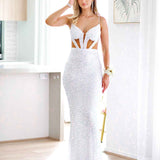 Alyssa Sequin Gown - White