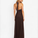 Amelie Mesh Maxi Dress Chocolate back