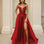 Anabella Red Front Mikado Corset Gown