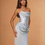 Anna Corset Gown BLUE FRONT
