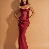 Anna Corset Gown Burgundy FRONT