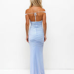 Anora Mesh Maxi Dress Light Blue Back