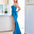 Arabella Strapless Satin Gown - Teal Blue