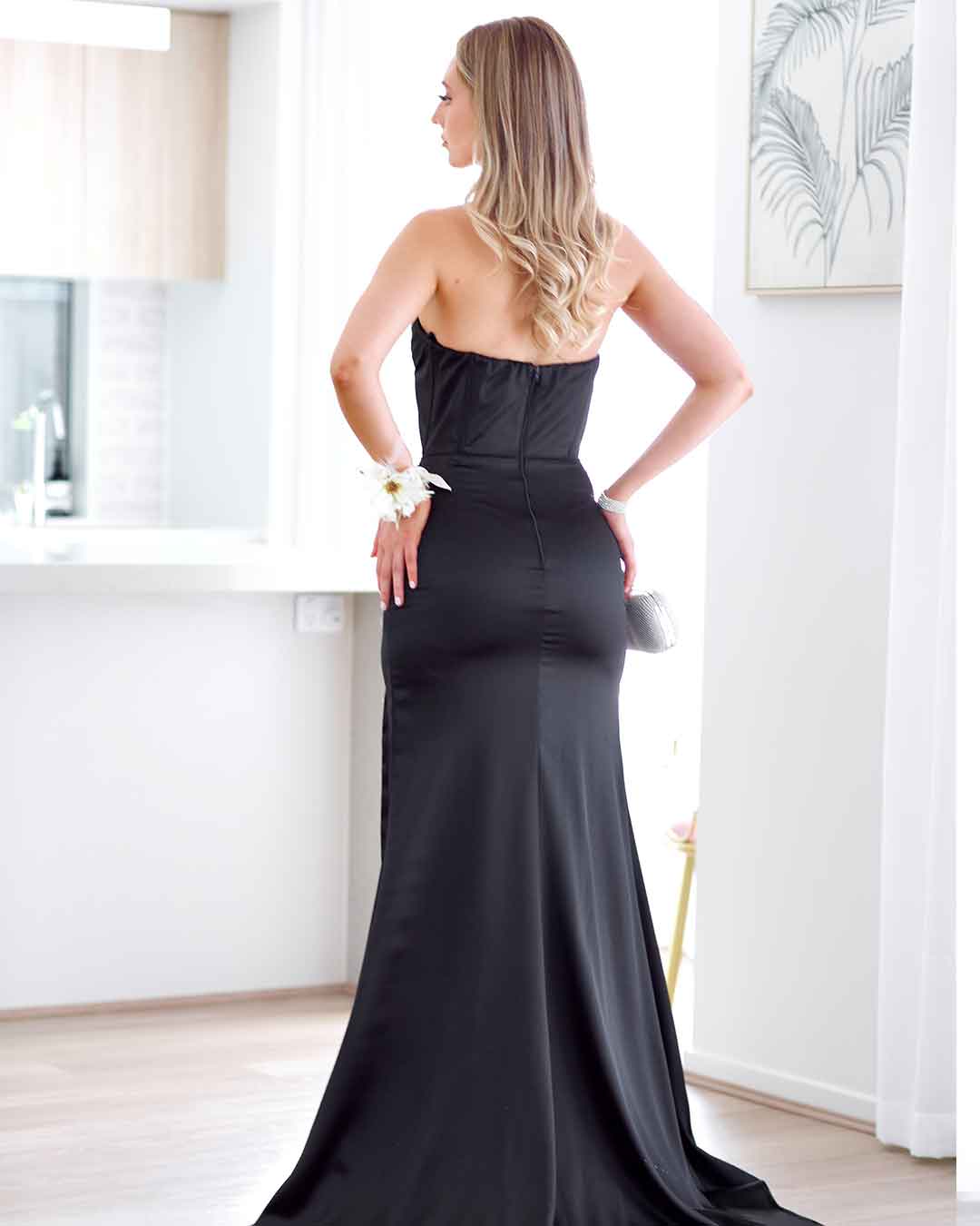 Armani Corset Satin Gown - Black