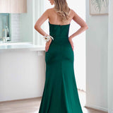 Armani Corset Satin Gown - Emerald