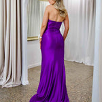 Arya Strapless Satin Gown - Purple