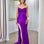 Arya Strapless Satin Gown - Purple