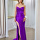 Arya Strapless Satin Gown - Purple