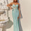 Ashante Lace Sequin Gown Mint Front