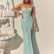 Ashante Lace Sequin Gown Mint Front
