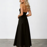 Audrey Halterneck Maxi Dress Black Back