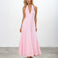 Audrey Halterneck Maxi Dress Pink front