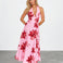 Audrey Halterneck Maxi Dress Red Print front