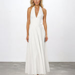 Audrey Halterneck Maxi Dress White front
