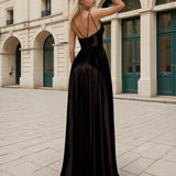 Ava Satin Gown Black Back