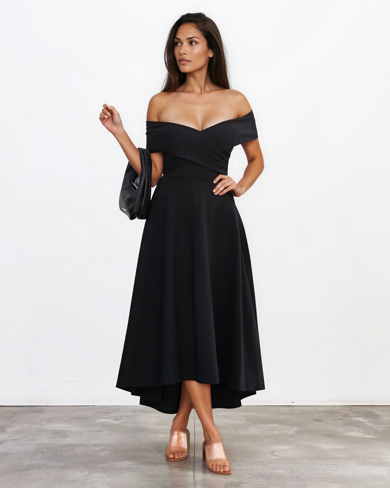 Belina Midi Dress Black Front