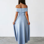 Belina Midi Dress Baby Blue Back