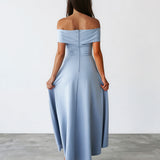Belina Midi Dress Baby Blue Back