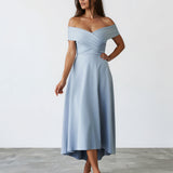Belina Midi Dress Baby Blue Front