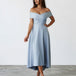 Belina Midi Dress Baby Blue Front