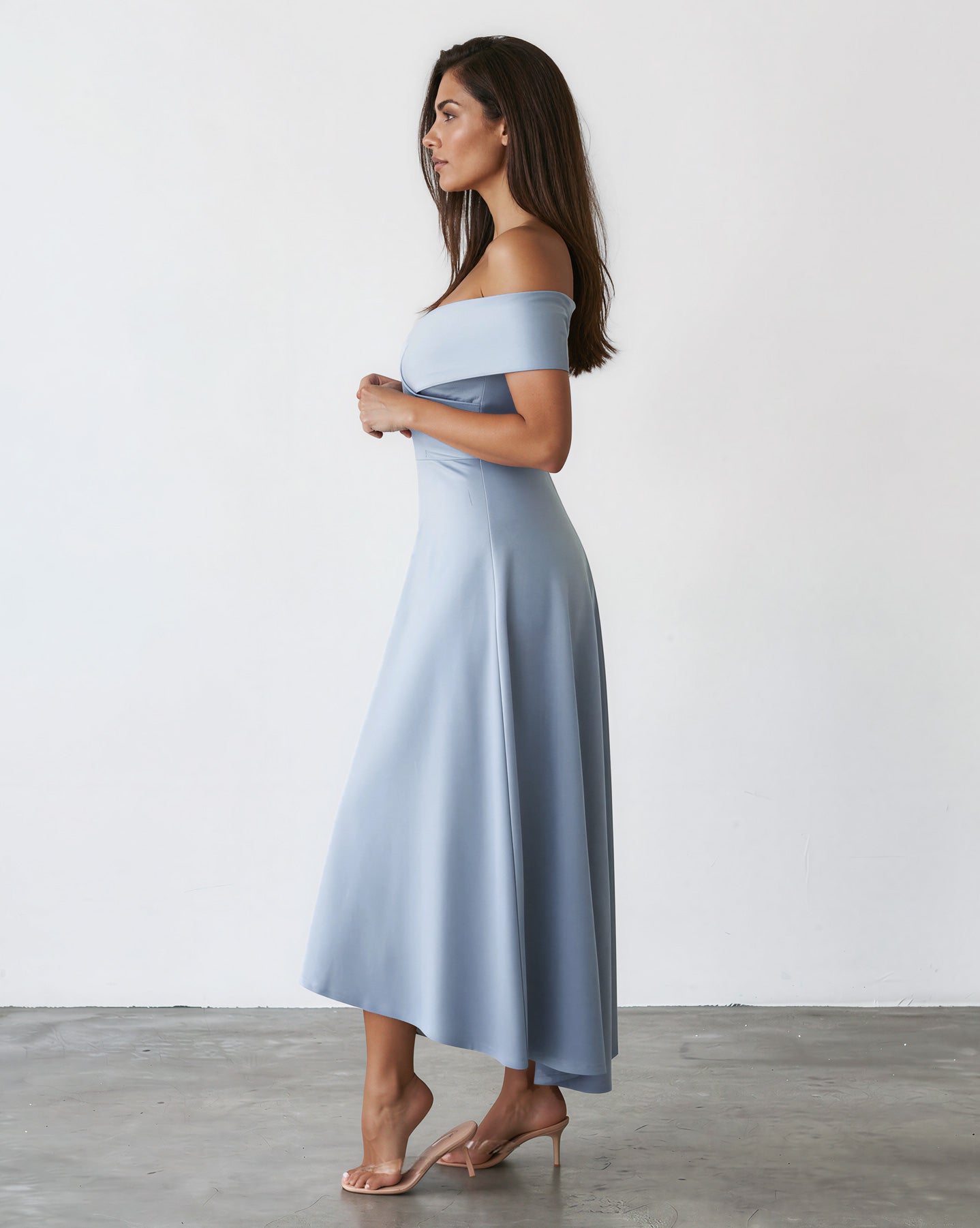 Belina Midi Dress Baby Blue Side
